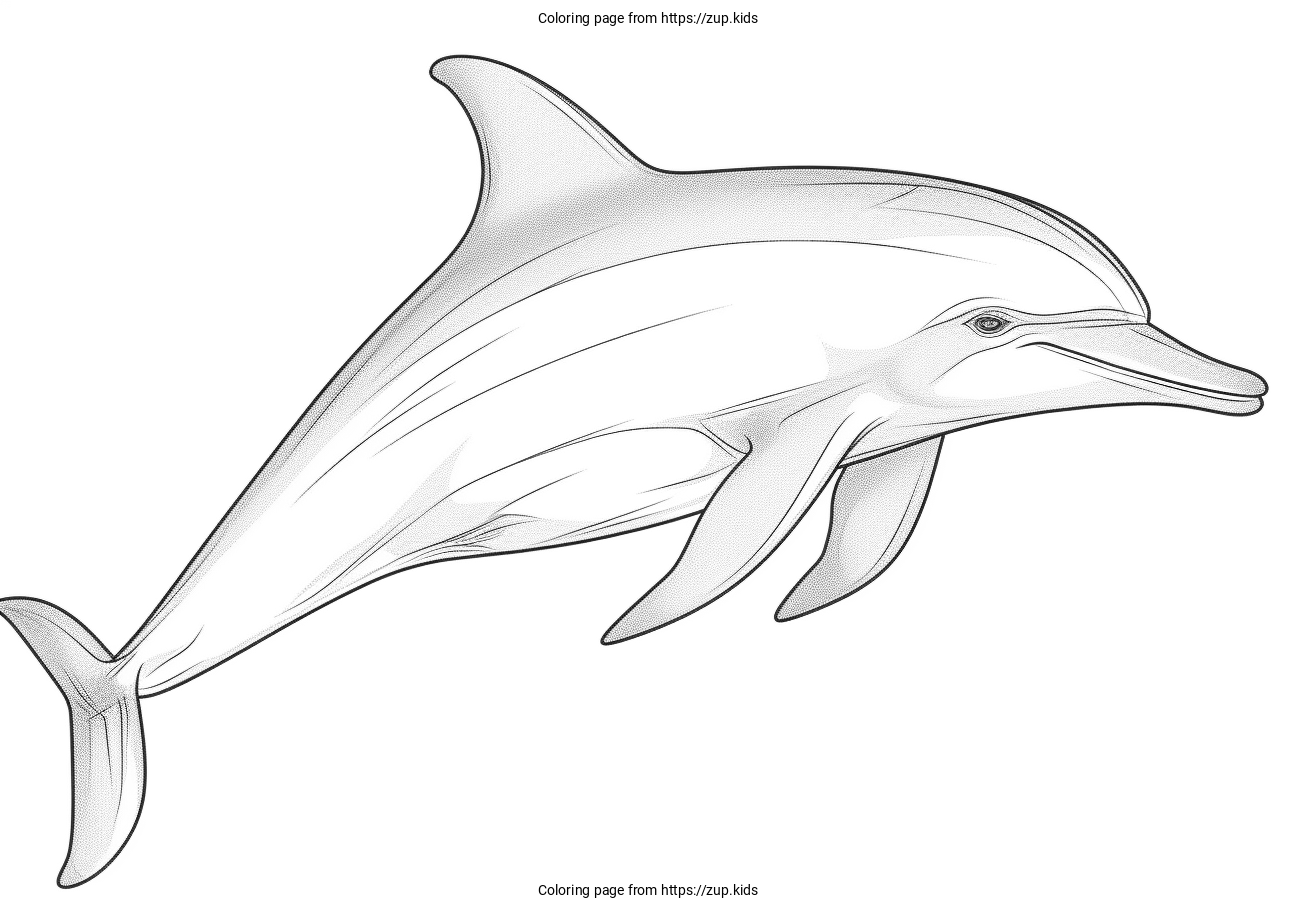 Printable Dolphin Coloring Pages