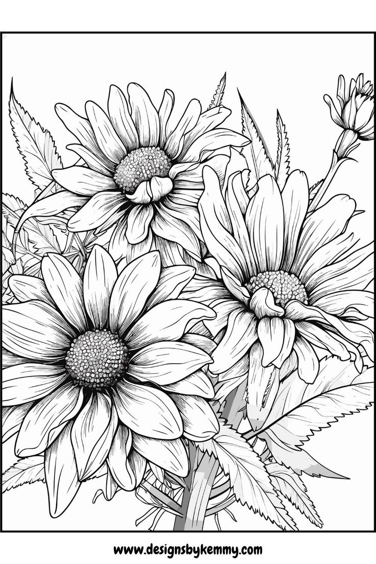 Printable Adult Flower Coloring Pages