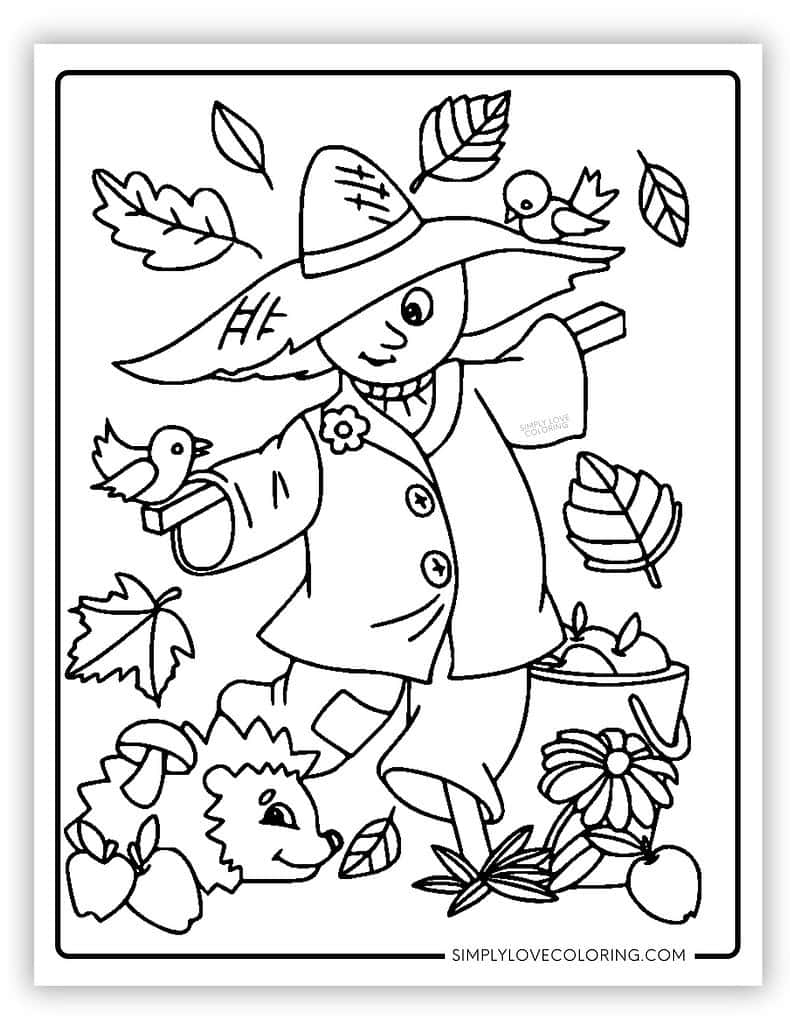 Scarecrow Coloring Pages Free PDF Printables Simply Love Coloring