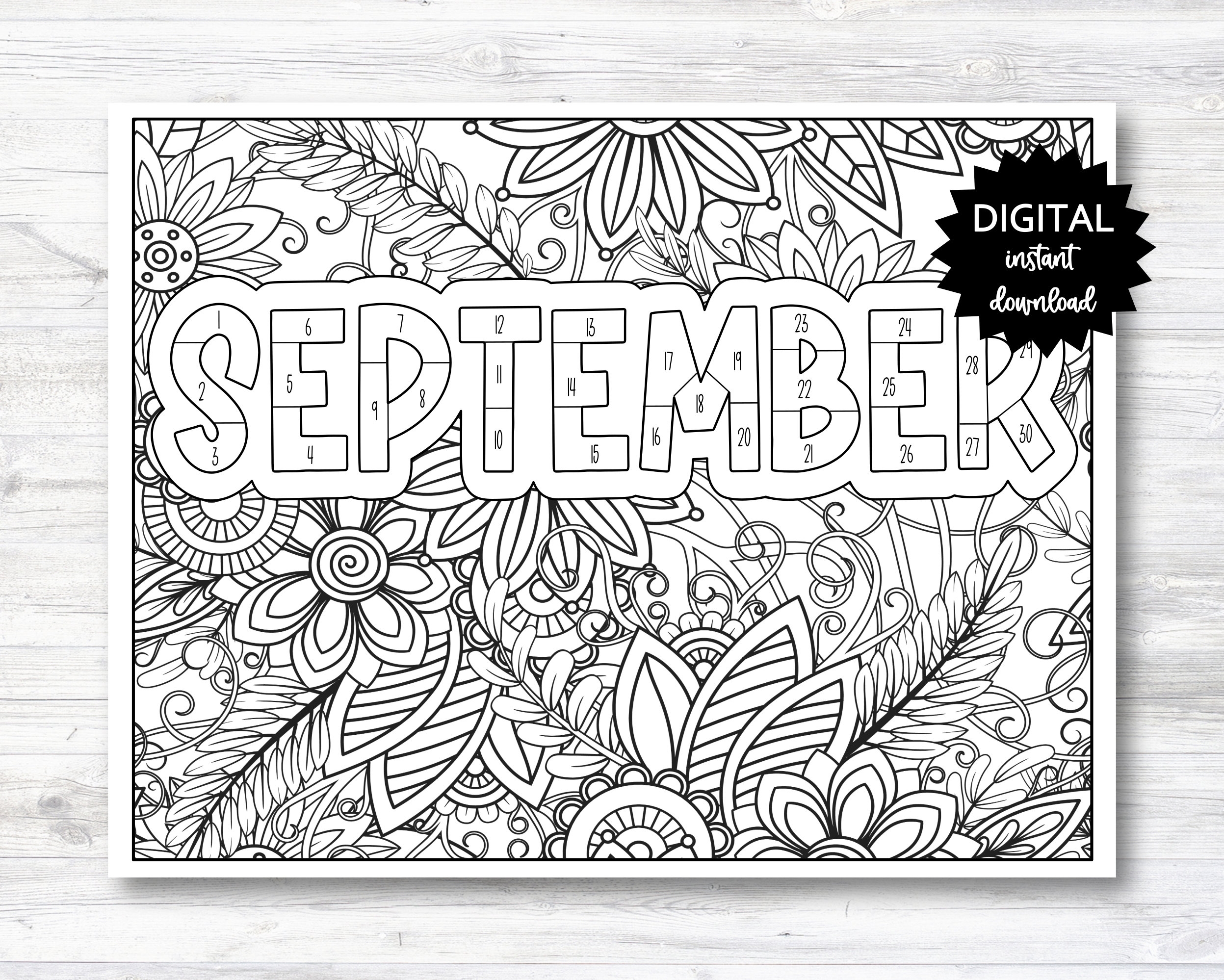 September Coloring Pages Printable