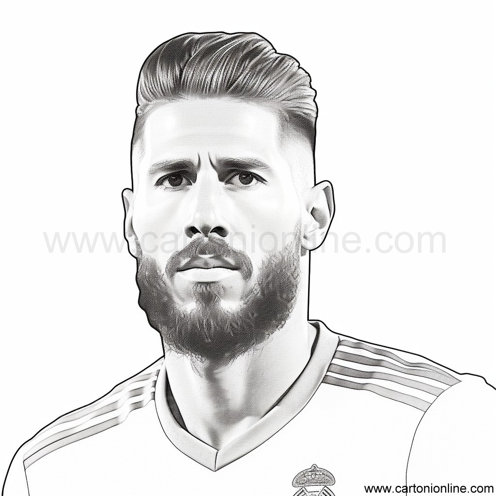 Sergio Ramos From Soccer Coloring Page