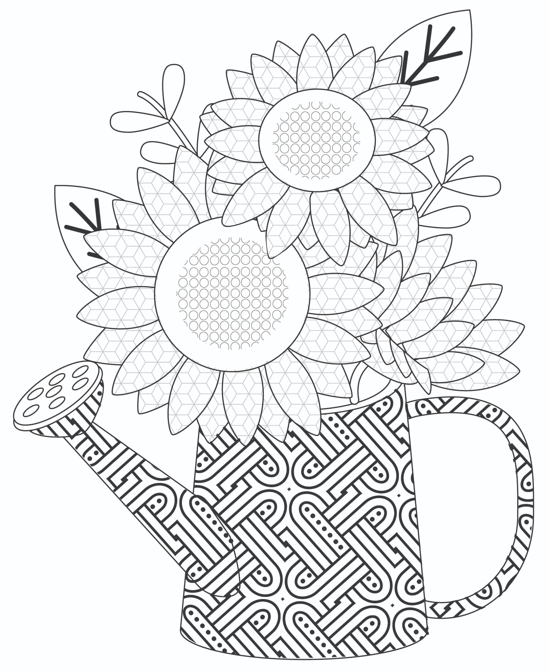 Shapes Coloring Pages Printable For Adults And Kids Flower