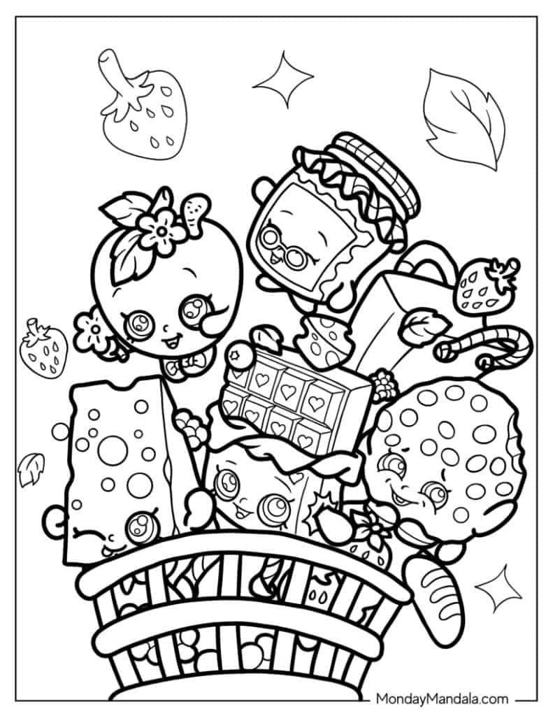 Shopkins Coloring Etsy Worksheets Library