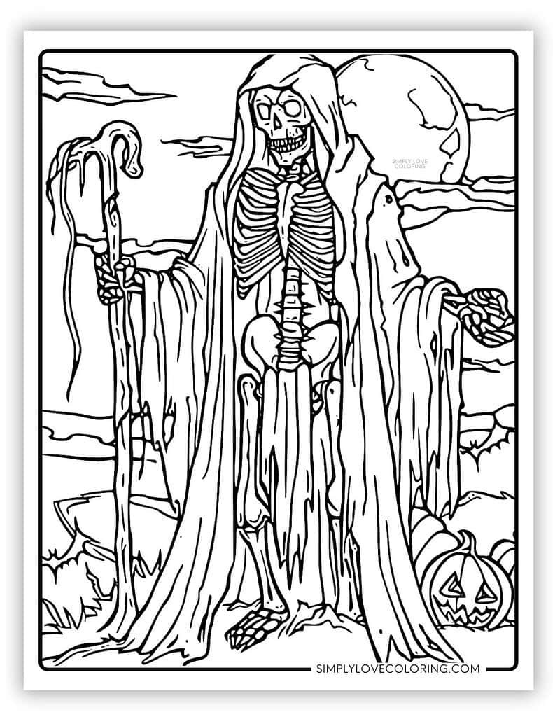 Skeleton Printable Coloring Pages