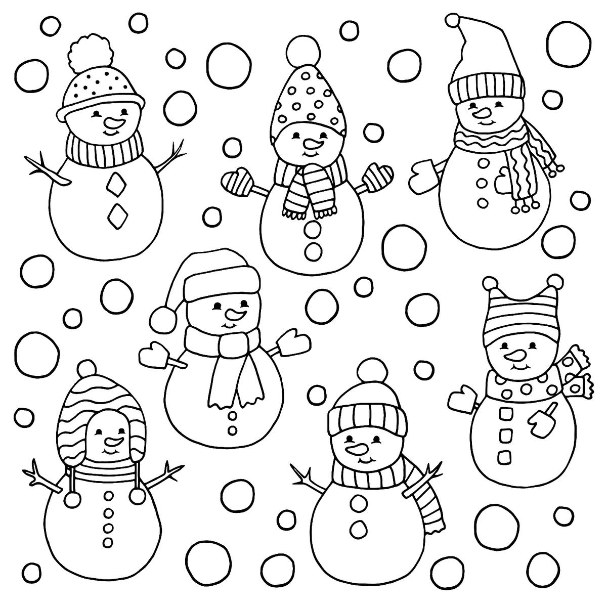 Printable Snowman Coloring Pages