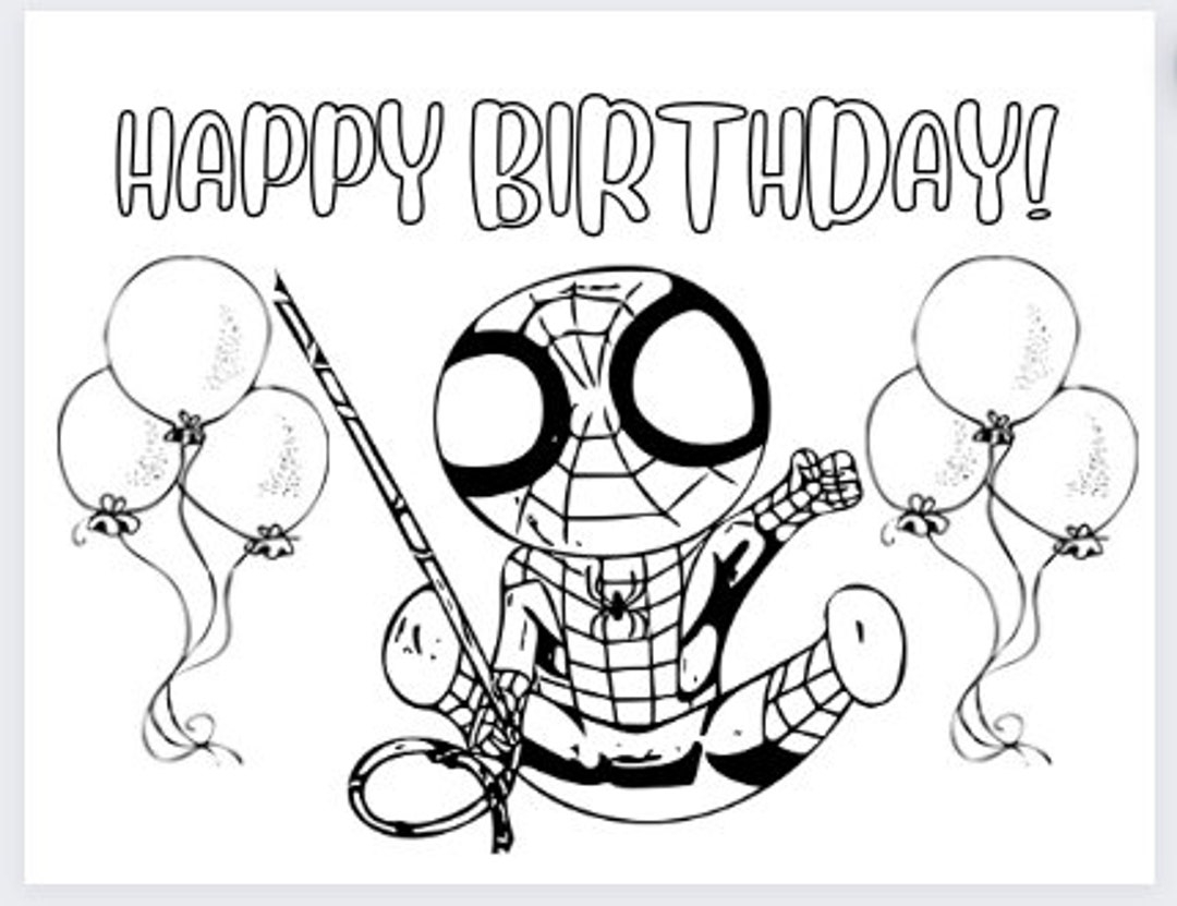 Spiderman Coloring Page Etsy