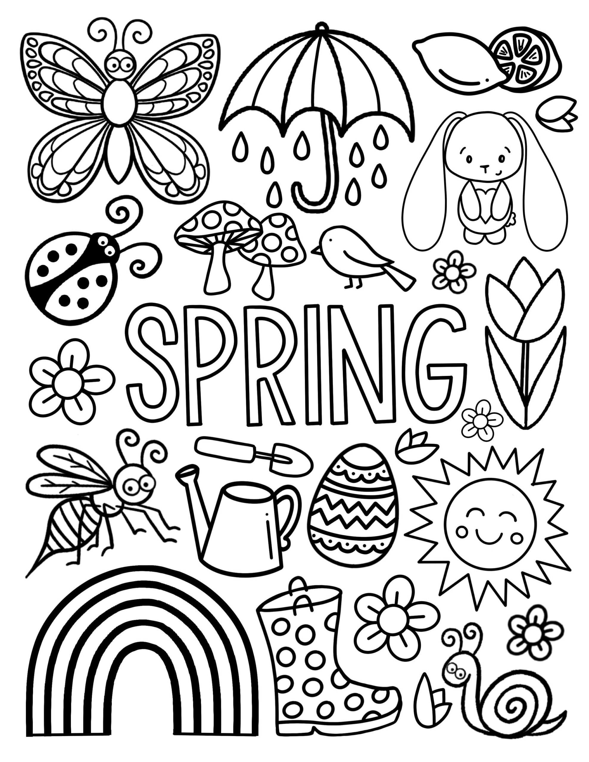 Spring Coloring Pages Printable Pdf