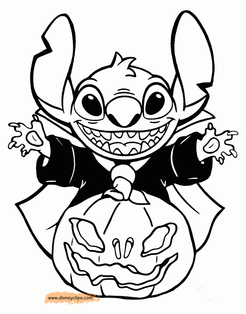 Stitch Halloween Coloring Pages Disney Halloween Fun