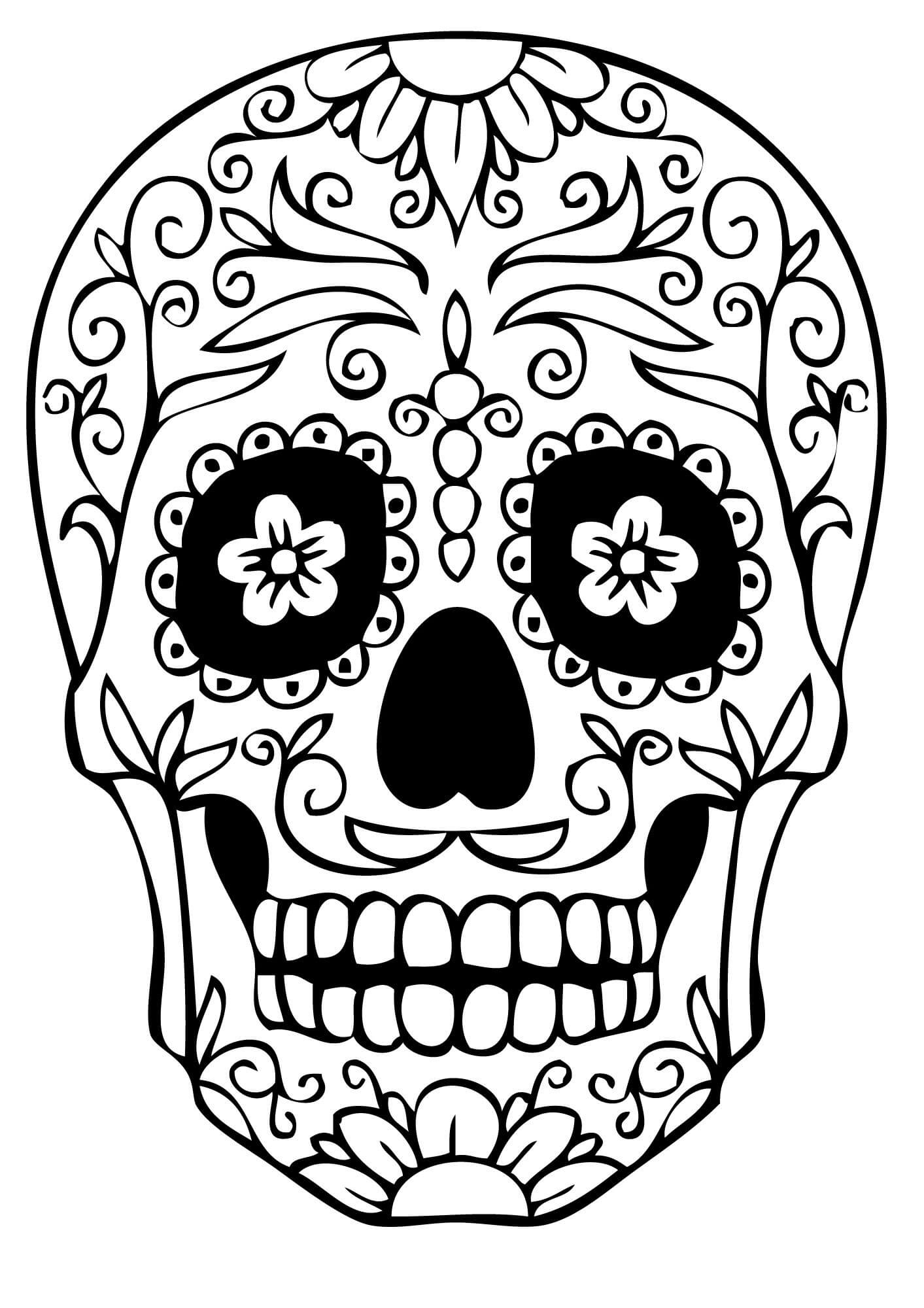 sugar skull coloring pages printable coloring pages free