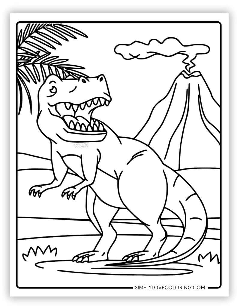 T Rex Coloring Pages Free PDF Printables Simply Love Coloring
