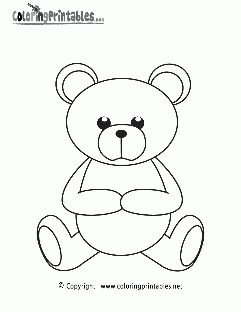 Teddy Bear Coloring Page A Free Girls Coloring Printable