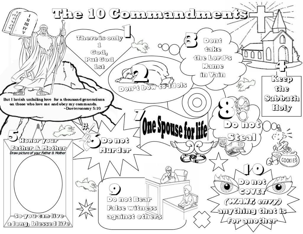 Free Printable Coloring Pages Of The Ten Commandments