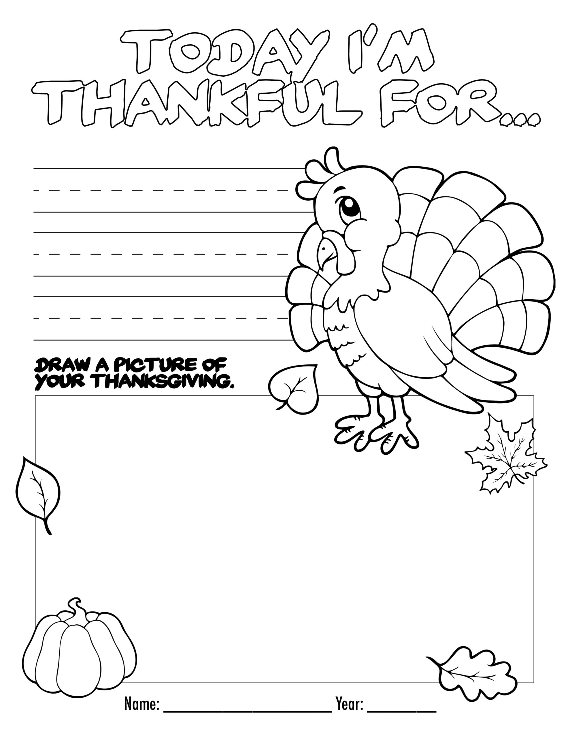 Thanksgiving Printables Coloring Pages