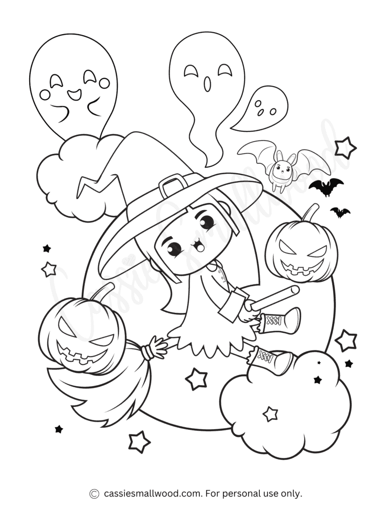 Printable Witch Coloring Pages