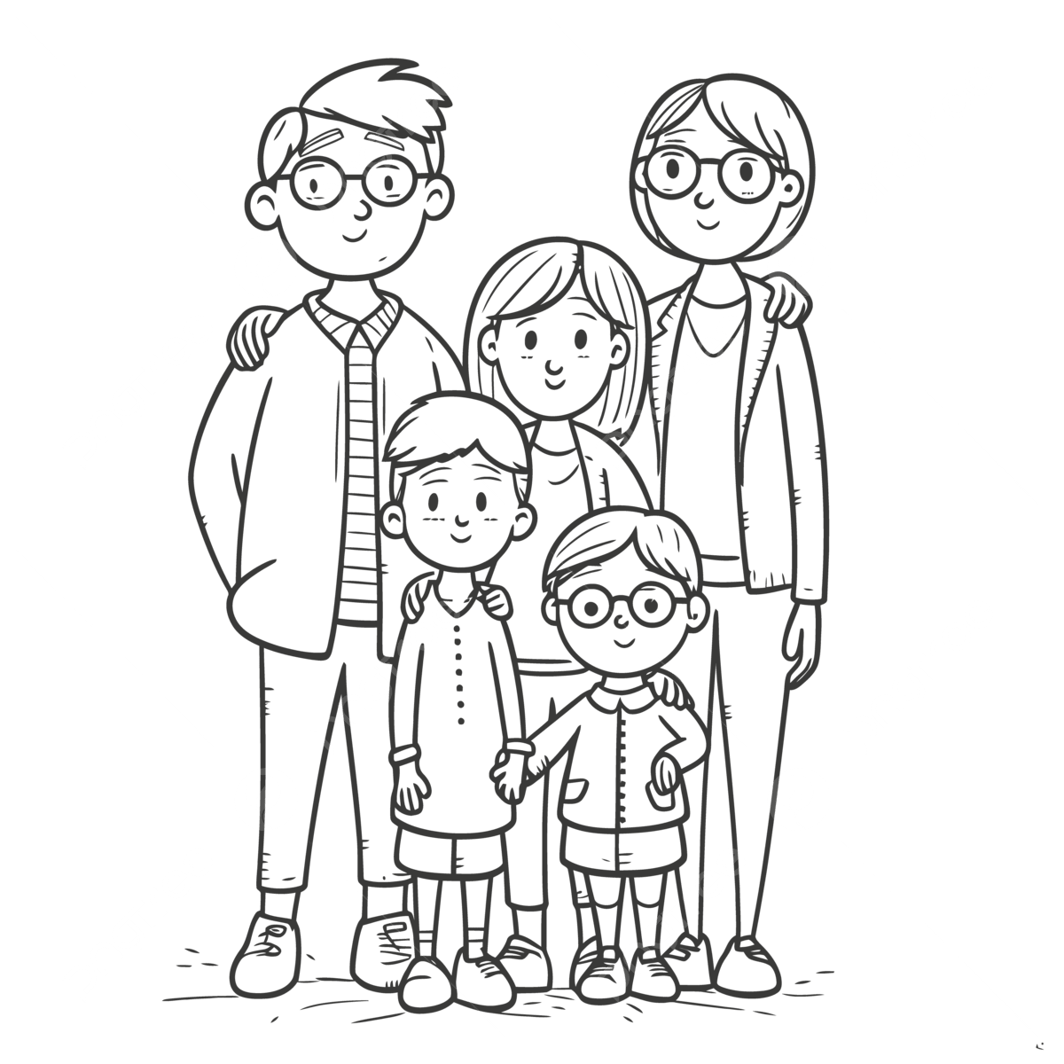 The Family Coloring Pages Printable Best Of Collection Outline Sketch Drawing Vector Wing Drawing Ring Drawing Family Drawing PNG And Vector With Transparent Background For Free Download