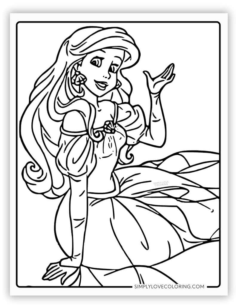The Little Mermaid Coloring Pages Free PDF Printables Simply Love Coloring