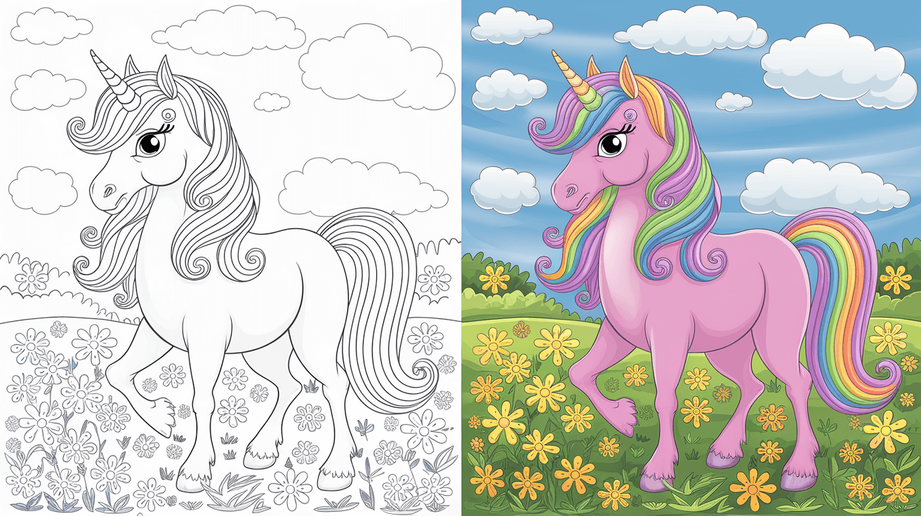 Unicorn Free Coloring Page