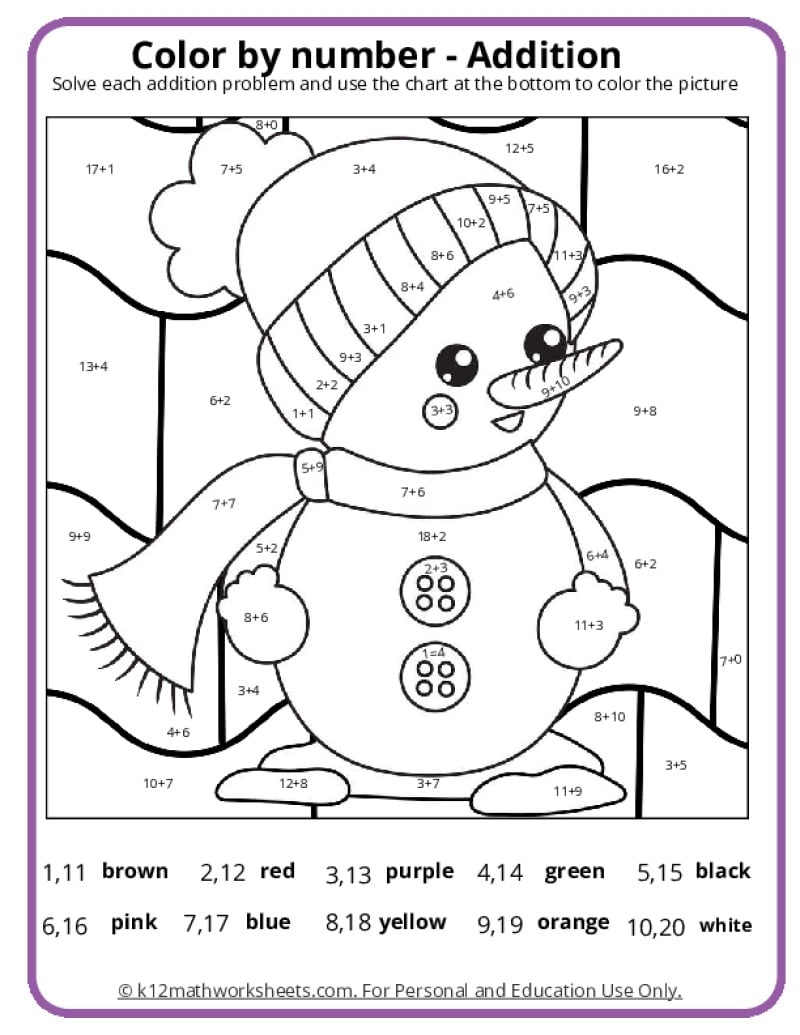 Printable Number Coloring Pages
