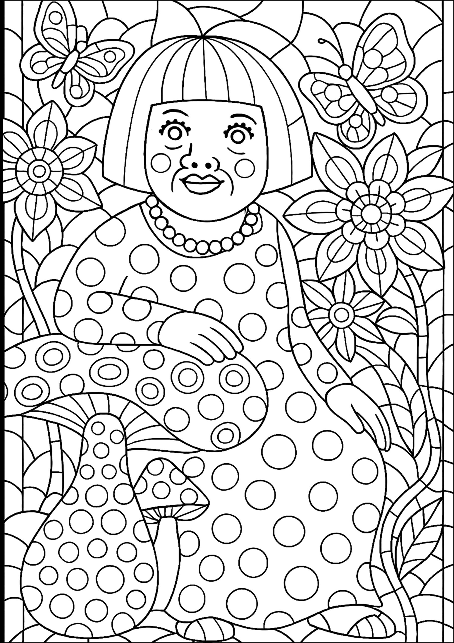Yayoi Kusama Unclassifiable Coloring Pages Page Page 2 