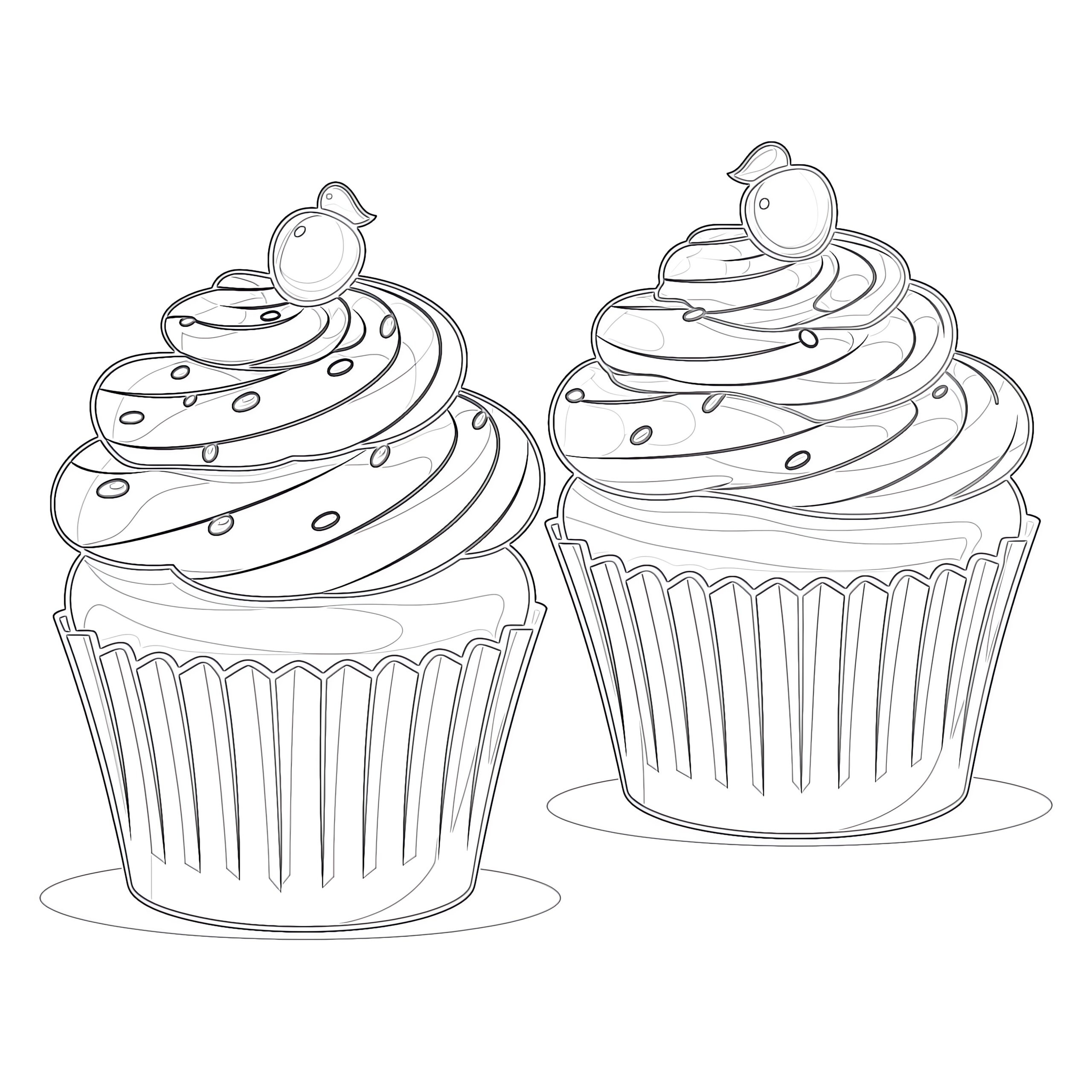 Cupcakes Printable Coloring Pages